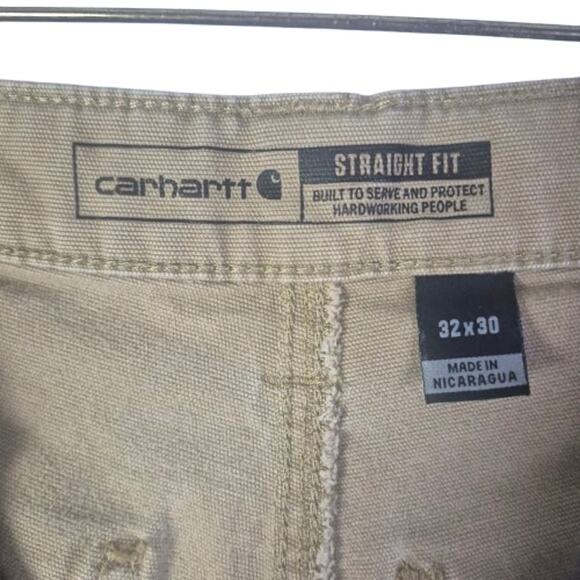 CARRHART Rugged Flex Straight Fit Canvas Dungaree Work Pants Size 32x30 - Picture 3 of 10